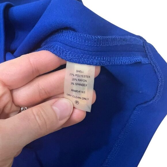 Ivanka Trump Royal Blue Ruched Side Zipper Sleeveless Sheath Dress 2 - Picture 5 of 5